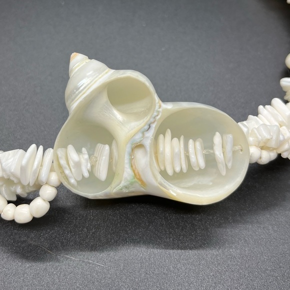 Nautilus Shell Necklace 22" MOP Hawaiian Vintage Surf Hand Made - Picture 7 of 8